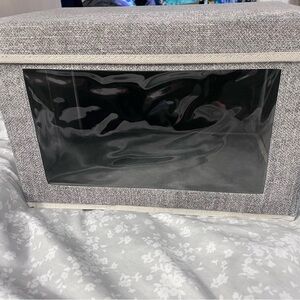 2 Gray Storage Box with Clear Window